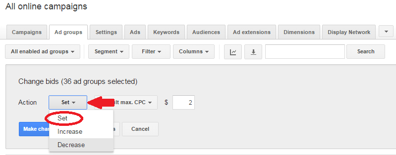 bulk edits in adwords 2